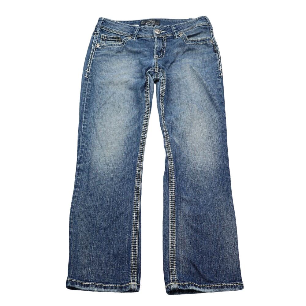 Silver Jeans Womens 29 Blue Suki Capri Low Rise Medium Wash Denim Pants